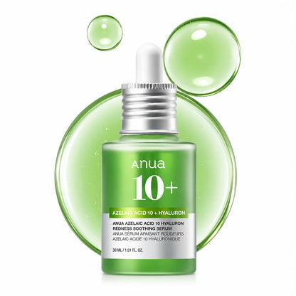 ANUA AZELAIC ACID 10 HYALURON REDNESS SOOTHING SERUM - 30ml